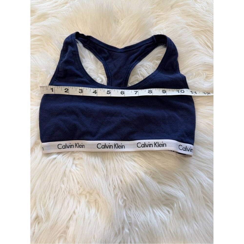 Calvin Klein Navy and White Racerback Sports Bralette